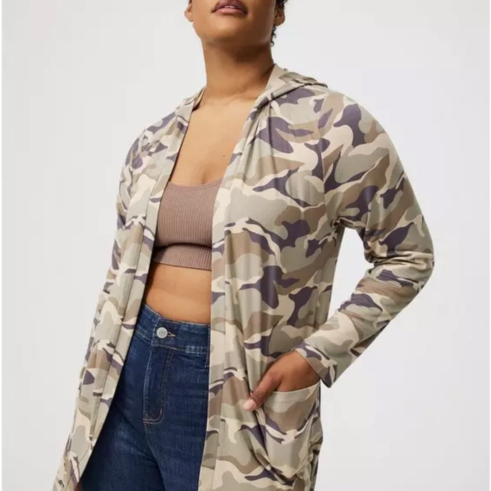 Torrid Camouflage Anorak Cardigan